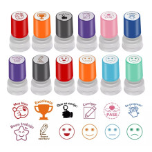 12Pcs English Teacher Feedback Stamp Set For Classroom-B