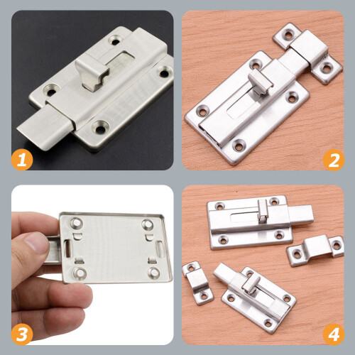 2St Rvs Thickened Slide Lock Voor Deurbeveiliging 2