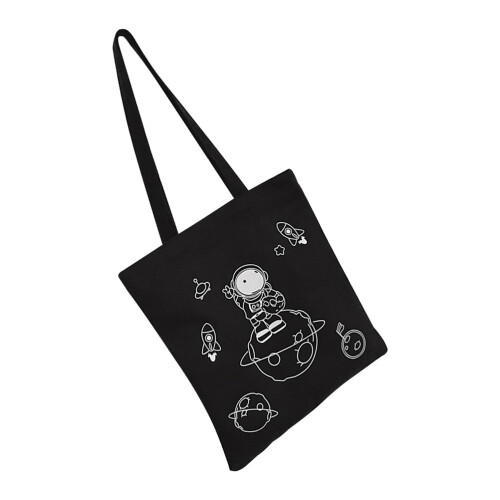 1Astronaut Canvas Herbruikbare Zwarte - En Buitentas