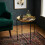 Small Folding Side Table Black Gold Round Tray Table Sofa Bedside End Table 7