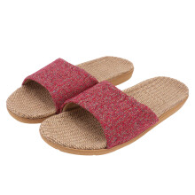 1Paar Eenvoudige Koppel Slippers, Ademend Katoen, Zomerslippers