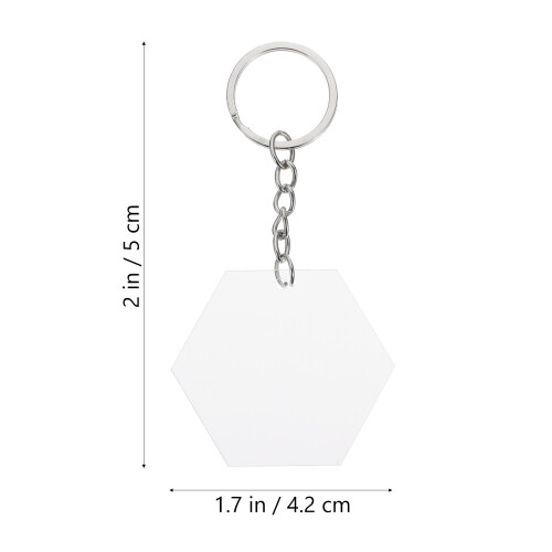 48St DIY Hexagon Sleutelhangers Blanks Creatieve Decoratie 1