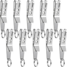 Deep Carry Pocket Clip, 10st Rostfritt Stål Utomhus Bältesklämma, Hängande Klämma Nyckelspännen för Ficka eller Väska, för Nycklar
