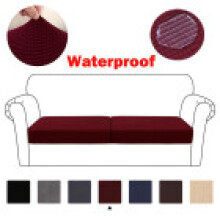 (White,2 Seater)Wasserdichte Sitze Dehnbar Sofa Sitzkissen Bezug Couch Schoner Schonbezüge