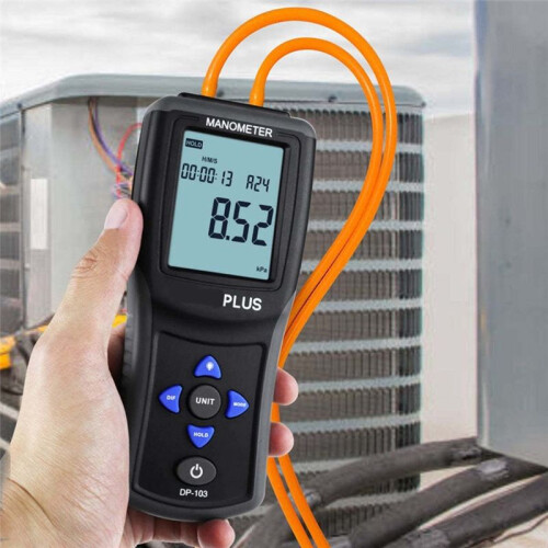 Manometer Digital Electronic Handheld Differential Pressure Gauge Air Pressure Meter Barometer with Backlit Display 2