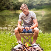 1Praktische Vouwkruk Bamboe Voor , En Bbq