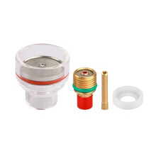 16 Glass Cup Nozzle 2.4mm Collect Body Short Gas Lens 2HSGS Gasket Kit for TIG Welding Torch WP9 WP20 Accessories