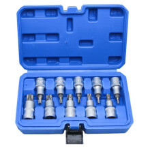 10Pcs Set 1/2inch Hexagon Socket Bit Kit Six Angle Sleeve Hex Socket Wrench for Ratchet Wrench Auto Repair Hand Tool T