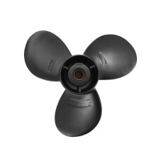 Outboard Propeller 58100-93723-019 For 8-20Hp 9 1/4 X 9 Aluminum Alloy 3 Blade Black 10 Spline Tooth R Rotation