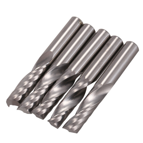 5Pcs 6Mm 1/4 Inch Carbide Cnc Router Bits One Single Flute End Mill Tools 22Mm 1