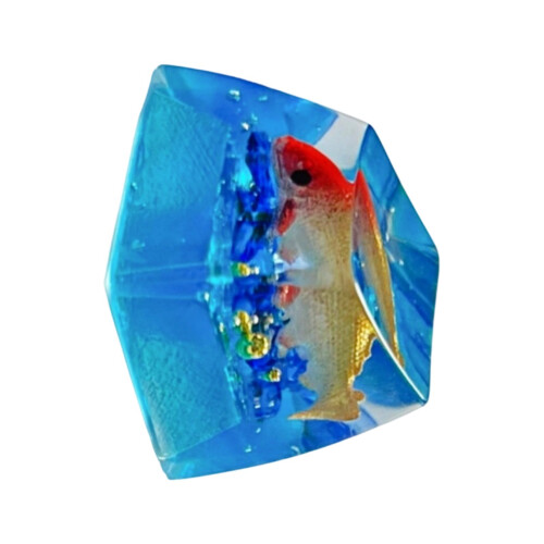 Handmade Resin Fish Keycap For Mechanical Keyboards With-Gold