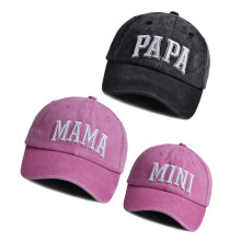 3PCS Parent Child Baseball Hats With 3D Embroidery Soft-B
