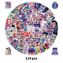 (Style K)Kpop Demon Hunters Sticker Set Y2k Aesthetic Art Funny Decals For Suitcases Huntr X Saja Kpdh Boys