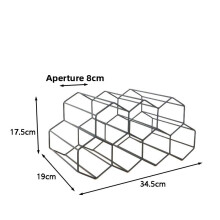 (Black)Suporte de vinho Nordic Iron Twotier com sete slots para organização doméstica bar