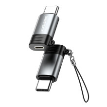 Adaptér NEXTBATT Lightning samice na USB-C 2.0 - černá/šedá