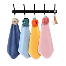 Cute Hand Towels for Kids Quick Dry Absorbent Hand Towels Infant for Kitchen Bathroom Coral Velvet Microfiber Towels-C