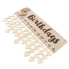 1Houten Wandkalender Aftelbord in Natuurlijke Beige Kleur