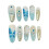 (XS) Butterfly Print False Nails - Natural Edge 4