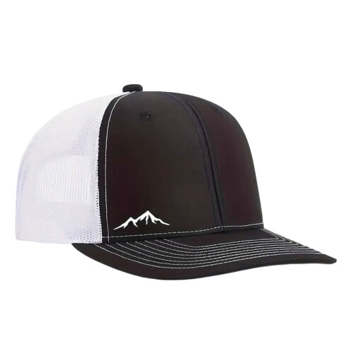 Unisex verstellbare Polyester-Baseballkappe,-Schwarz und Weiß