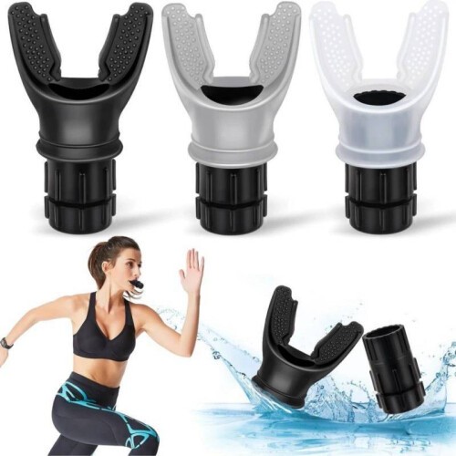 (White)Portable Lung Capacity Trainer With Adjustable Resistance For Running Fitness Training 2