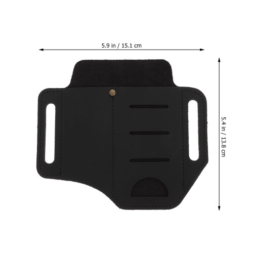 1Zwarte Lederen Tool Pouch Voor Riem, Organizer Voor 1