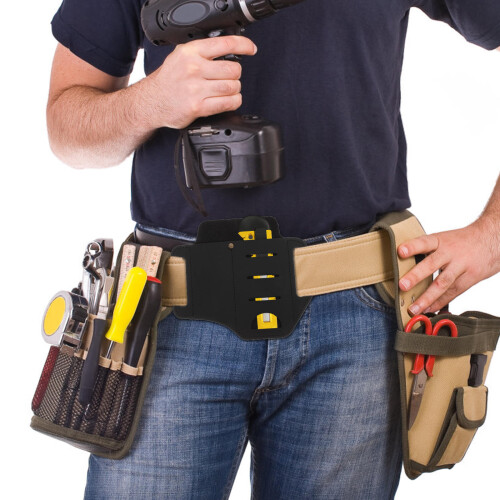 1Zwarte Lederen Tool Pouch Voor Riem, Organizer Voor 2