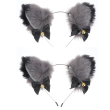 2St Zwarte Dierenoren Haarband Cosplay Feest Accessoire