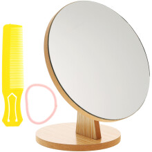 1Roterende Make-Up Spiegel Met Hoogwaardige Houtafwerking