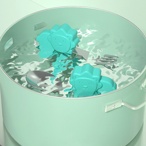 Groene Babylepel En Siliconen Met Rvs Kindertafel 2