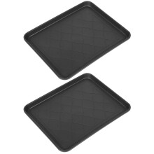2St Zwarte Boot Tray En Huisdierenvoer
