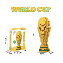 (Trophy 11cm)Global Football Cup Fußball Spielzeug Bausatz mit kompatiblen Teilen für Früherziehung Spielen Kreativ