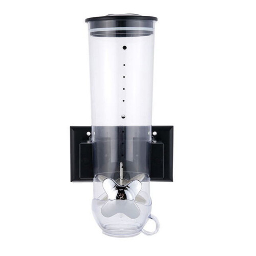 (Dark Grey) Wall Mounted Cereal Dispenser - Plastic Storage