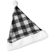 1Kerstmuts Voor Volwassenen Zwart Stof Plaid Feestkostuum