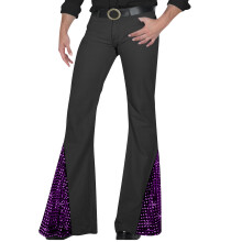 Herren-Glockenhose, 70er-Jahre-Disco-Outfit, glitzernde-V S