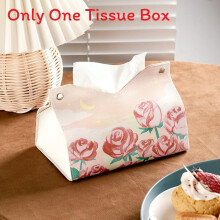 (Pink)Contemporary Leather Tissue Organizer For Home And Car Features Multifunctional