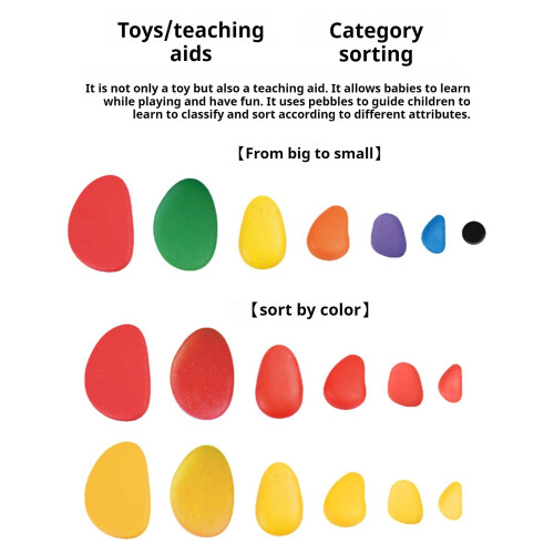Rainbow Pebbles Sorting Toy for Toddlers - 50 Char 1