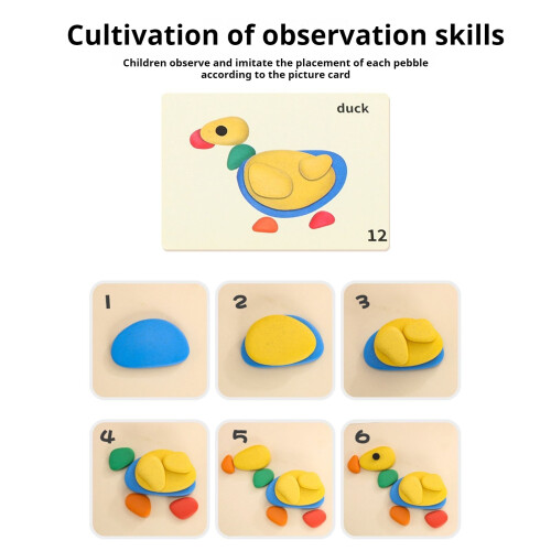 Rainbow Pebbles Sorting Toy for Toddlers - 50 Char 2