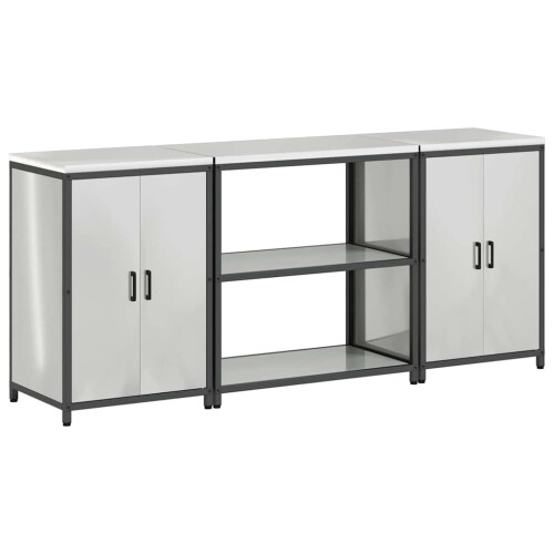 VidaXL vidaXL Kitchen Storage Set HATTEM 3 pcs Silver Galvanised Steel 1