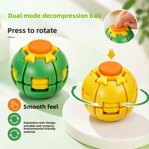 (Red)Stress Management Toy With Rotating Pressing Actions For Work And Study Travel 2