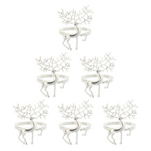 6St Elk Thema Servet Ringen Zilveren Metaal Voor Feest