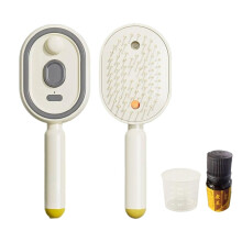 (B) 3 in 1 Self Cleaning Steam Essential Oil Brush Rechargeable Spray Scalp Massager Combs