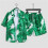 (Style B,2XL)Summer Hawaiian Shirt And Shorts Combo With Polyester Fabric Casual Look Summer 3