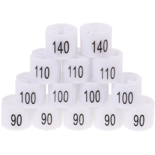 100St Transparante Plastic Maatmarkers Kledinghangers Wit