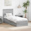 VidaXL vidaXL Bed Frame Grey Sonoma and Silver 75 x 190 cm Engineered Wood 1