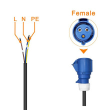 Three-Pin Female Adapter Charger Adapter Single-Phase 32A Universal New Electric Vehicle Industrial Plug