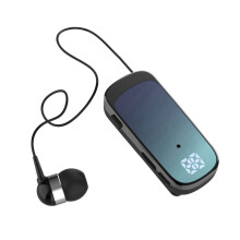 K65 Tie-Clip Retractable Wired Headset In-Ear Digital Display Long-Life Business Single-Ear Headset Haze