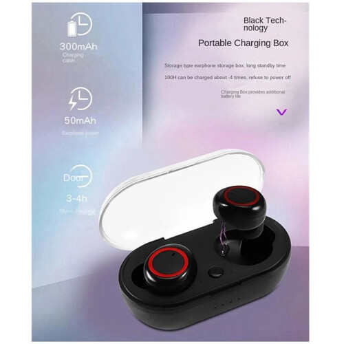 New  Headset Y10 Binaural  Headset Y30  Headset with Charging Compartment Black+White 2