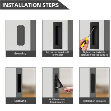 Stainless Steel Square Hidden Handle Sliding Door Hidden Embedded Inner Sliding Wardrobe Door Drawer Concealed Handle