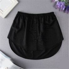 (Black, XL) Women\'s Adjustable Shirt Extender Mini Skirt
