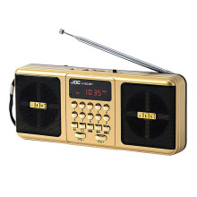 JOC Portable Speaker with FM Radio USB TF Card Support and Wireless Connectivity Portable Radio for Elderly Gold